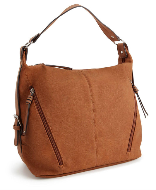 TOM TAILOR Caia Damen Hobo Bag Schultertasche Mittelgroß Cognac Braun
